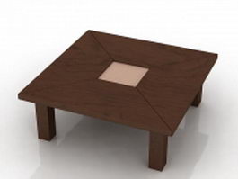 Wood square table 3d preview