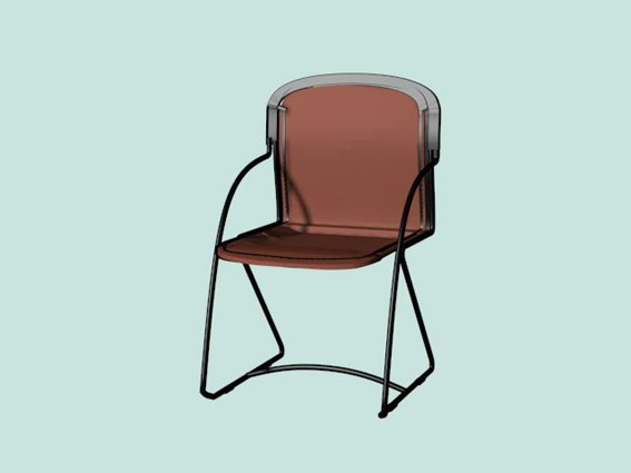 Fabric conference chair 3d rendering