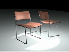 Minimalist restaurant chair 3d model preview
