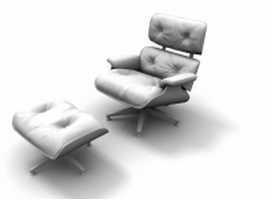 Reclining armchair and ottoman 3d model preview
