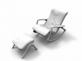 Rocking chair and ottoman 3d model preview