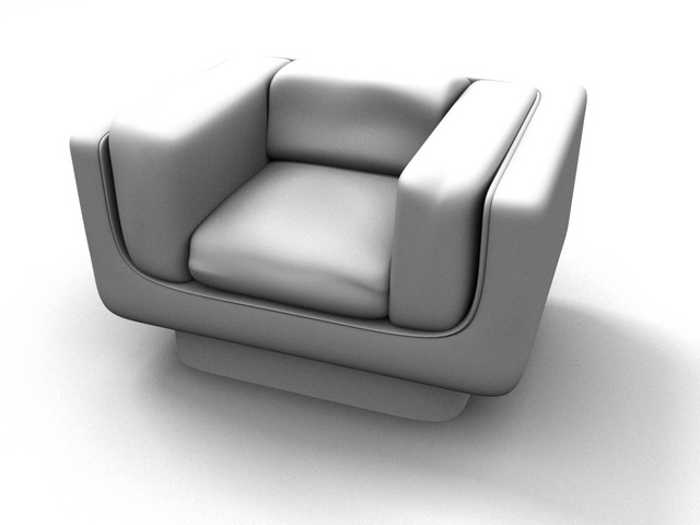 Upholstered backless armchair 3d rendering