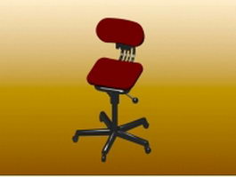 Adjustable height work chair 3d model preview