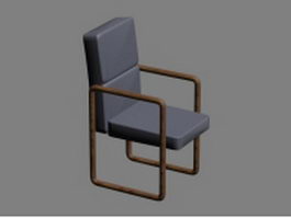 Wood base dining chair 3d model preview