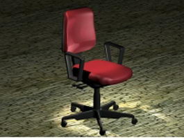 Red swivel chair 3d model preview