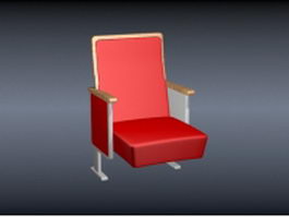 Fixed upholstered auditorium chair 3d preview