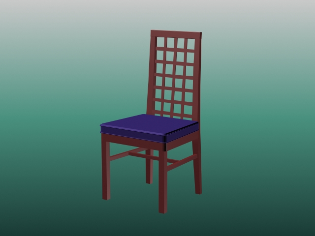 Wood side dining chair 3d rendering
