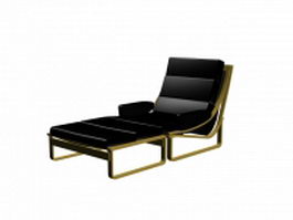 Black lounge chair 3d preview