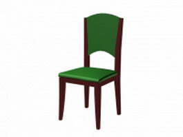 Wood straight back chair 3d preview