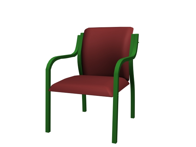 Wood armchair 3d rendering