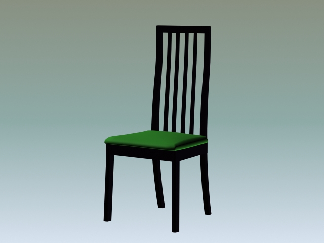High back dining chair 3d rendering