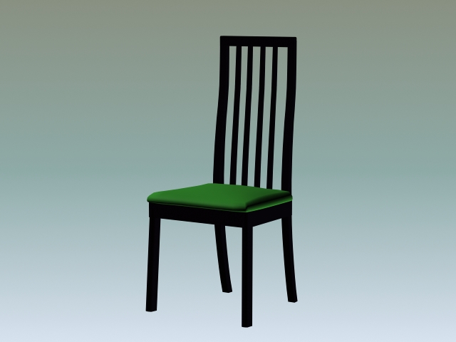 High back dining chair 3d model 3dsMax files free download ...