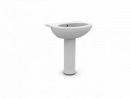 Bathroom sanitary ware washbowl 3d model preview