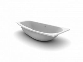 Porcelain soaking short bathtub 3d model preview
