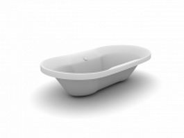 Fiberglass acrylic bathtub 3d model preview