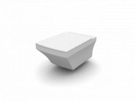 Wall-mounted toilet 3d model preview