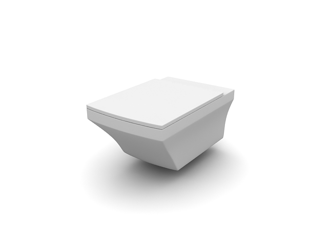 Wall-mounted toilet 3d rendering