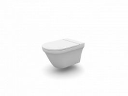 Ceramic wall mounted toilet 3d preview