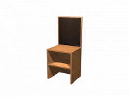 Wooden frame minimalist chair 3d model preview
