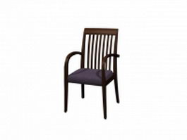 Minimalism wood arm chair 3d model preview