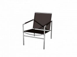 Modern chrome legs armchair 3d model preview