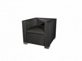 Minimalist black fabric sofa 3d model preview