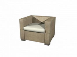 Beige leather armchair 3d model preview