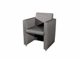Minimalist design fabric armchair 3d model preview
