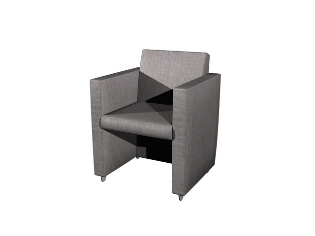 Minimalist design fabric armchair 3d rendering