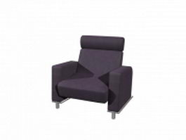 Purple fabric sofa 3d model preview