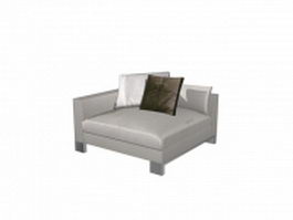 Corner sofa and pillows 3d model preview