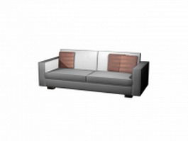 2 seater sofa settee 3d model preview