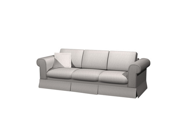Three cushion couch 3d rendering