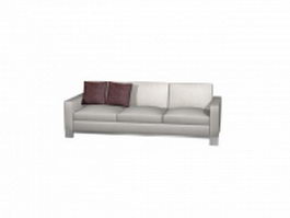 Three upholstered couch 3d model preview