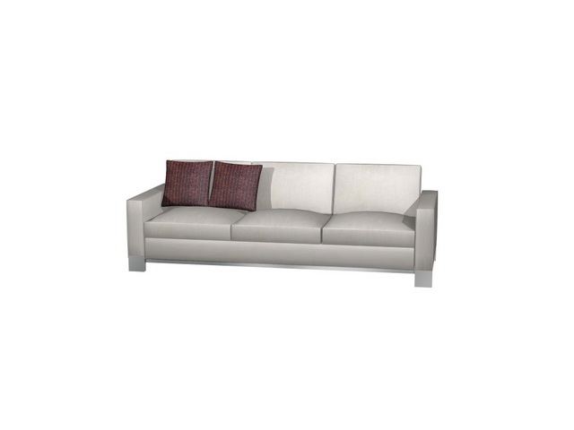 Three upholstered couch 3d rendering