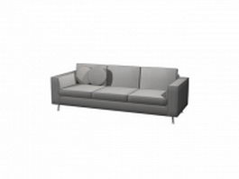 Grey cloth sofa settee 3d model preview