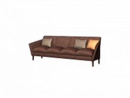 Brown cloth cushion couch 3d model preview