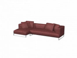 Fashion cloth sectional sofa 3d model preview