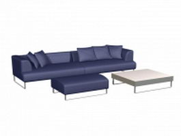 Minimalist style sofa set and side table 3d model preview