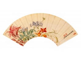 Oriental paper folding fan texture