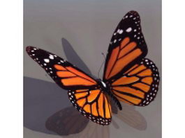 Monarch butterfly 3d model preview