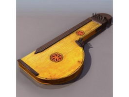 Alpine zither 3d model preview