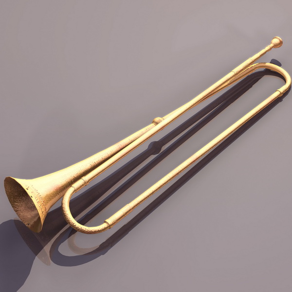 Natural trumpet 3d rendering