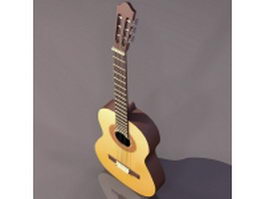 Modern acoustic guitar 3d model preview