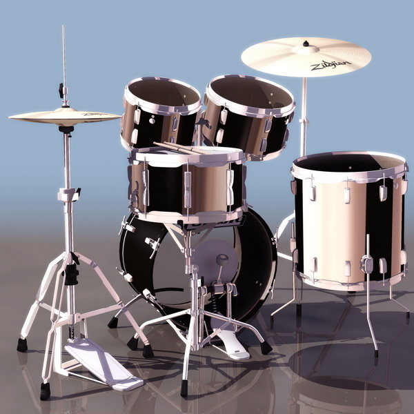 Modern jazz drum set 3d model 3ds files free download - CadNav