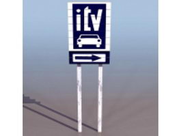 Roadworthiness regulatory sign 3d model preview