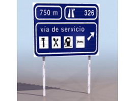 Service area sign 3d preview