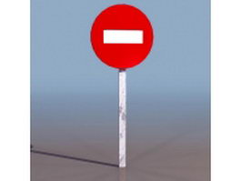 No entry sign 3d preview