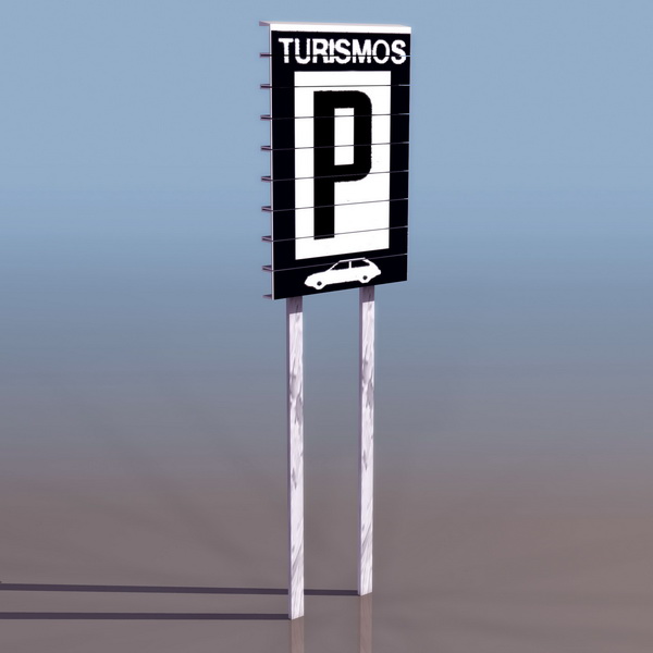Parking lot sign 3d rendering