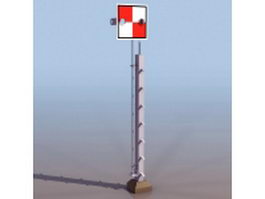 Railway square signal 3d model preview